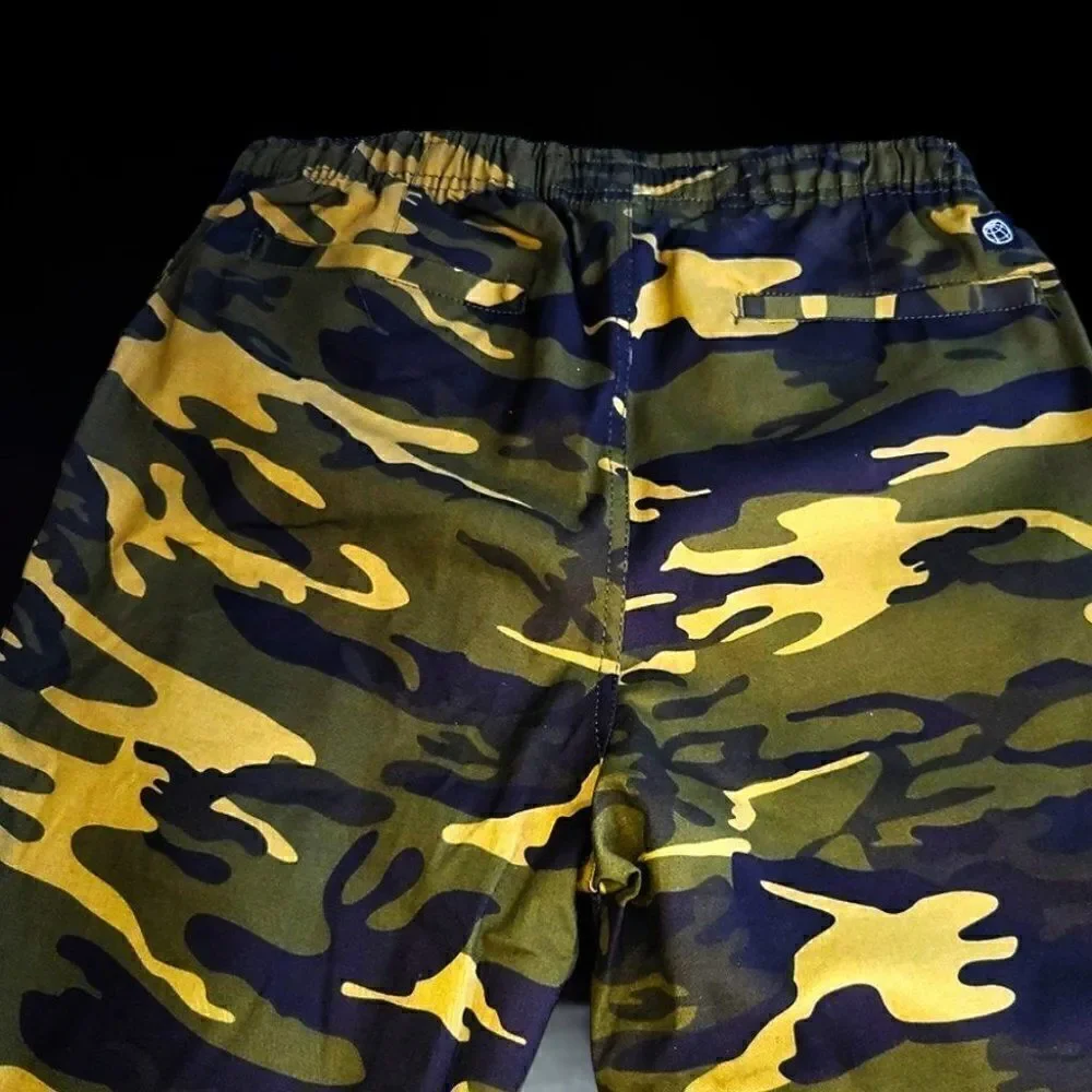 Free Planet mens Stretch Slim Fit Olive Camo Activewear Jogger Pants NWT